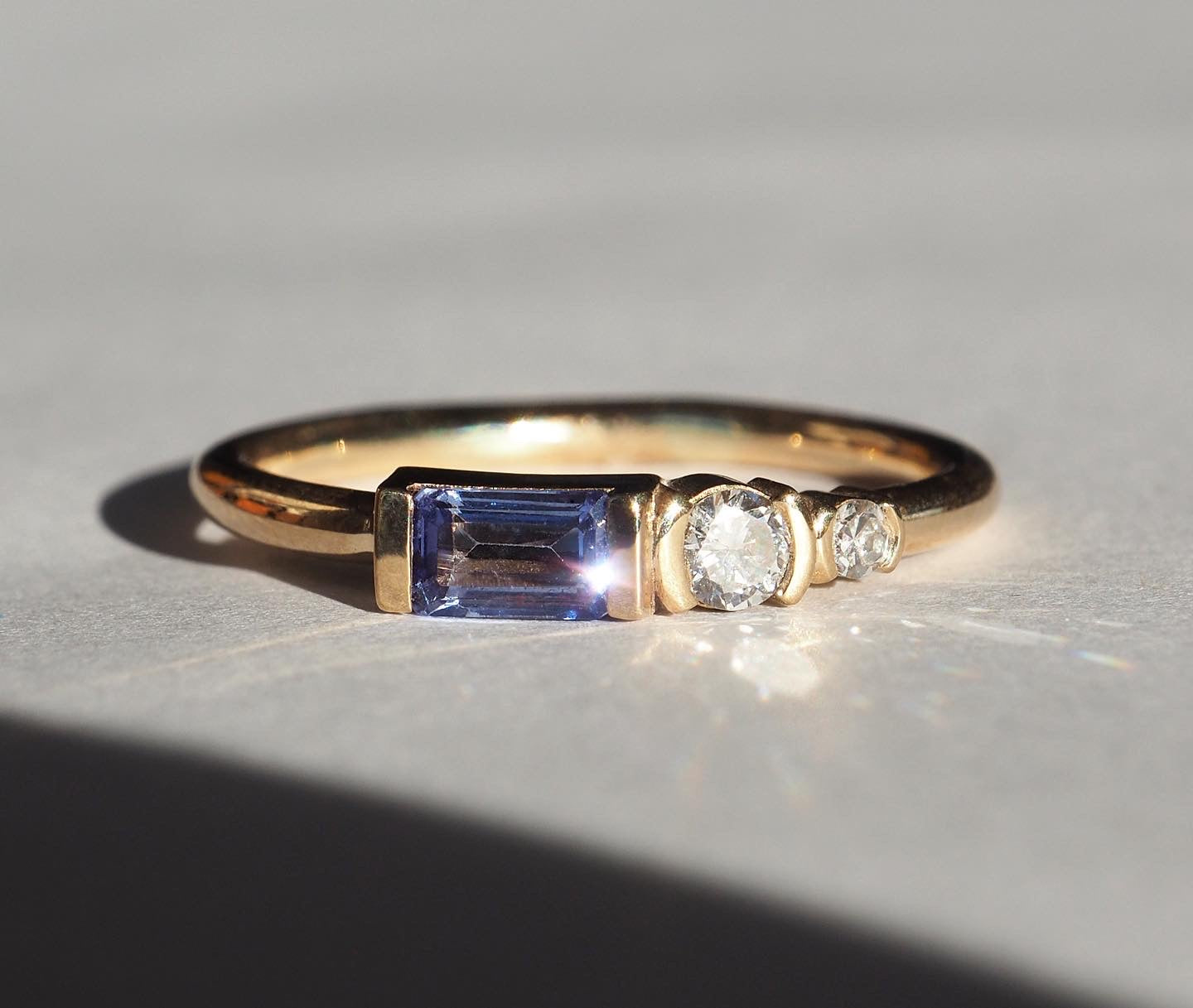 Zoe Ring • Sapphire • Diamond • 14K Yellow Gold