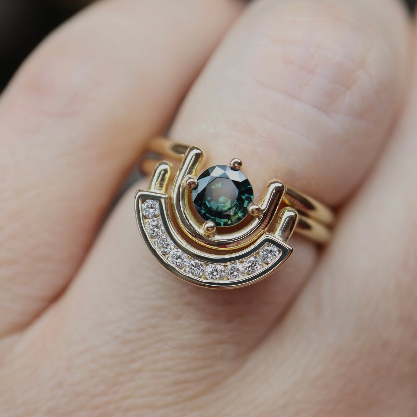 Lindy Ring • Teal Montana Sapphire •