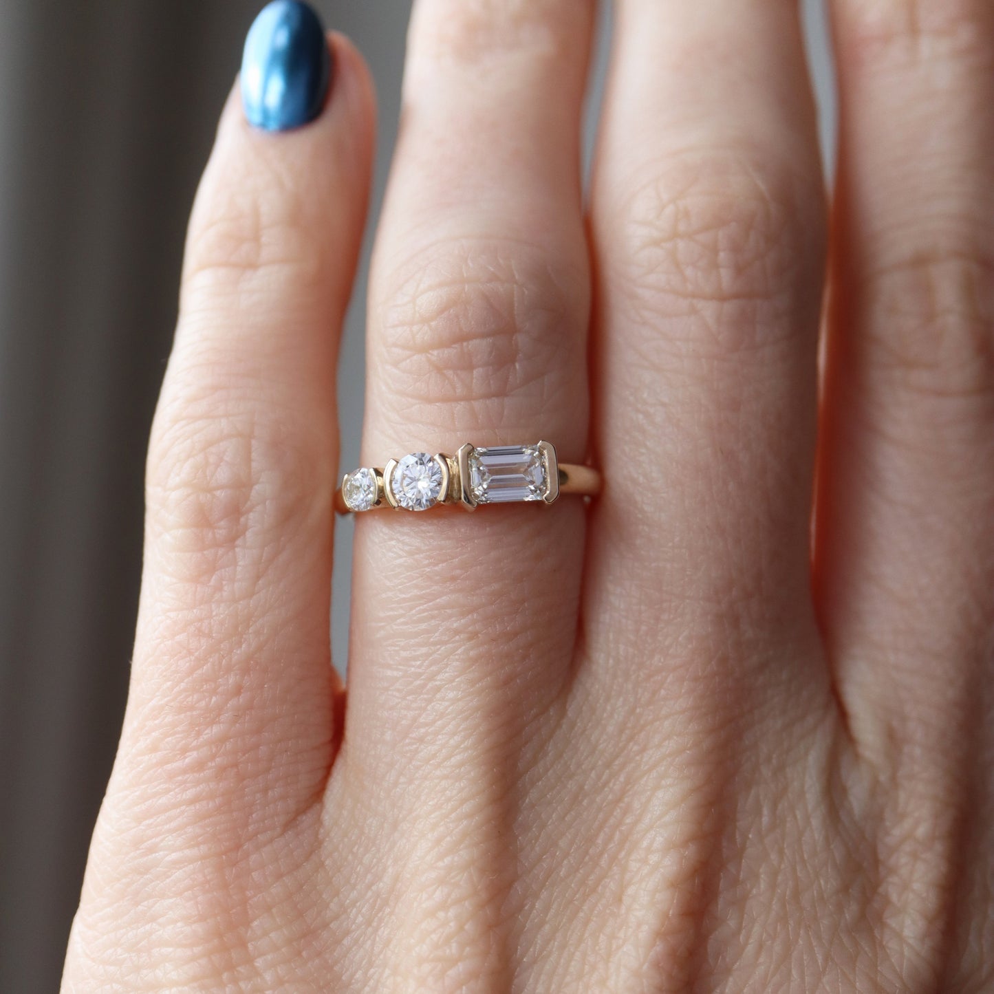 June Ring - White Diamond - Yellow Gold