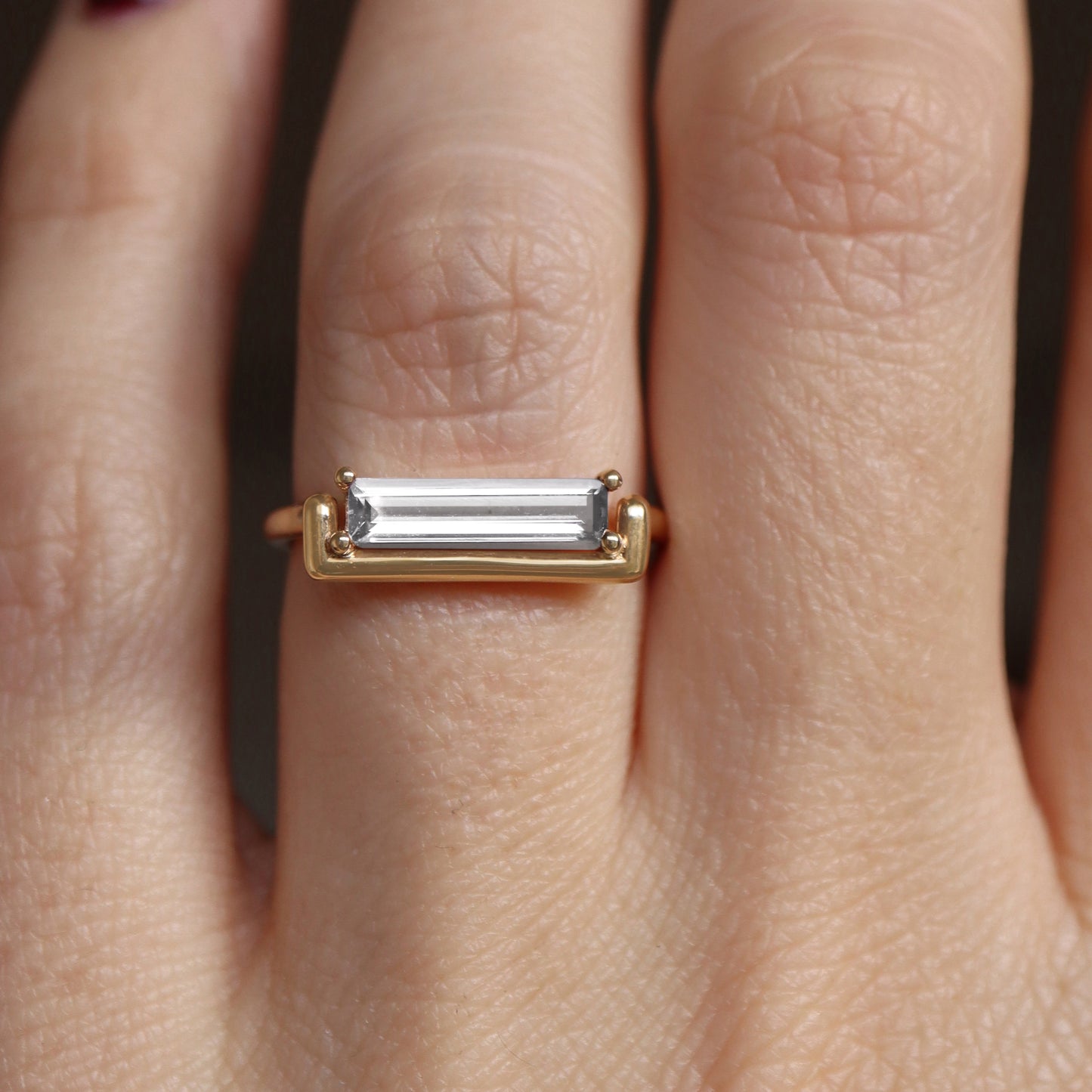 May Ring • White Sapphire • Yellow Gold •