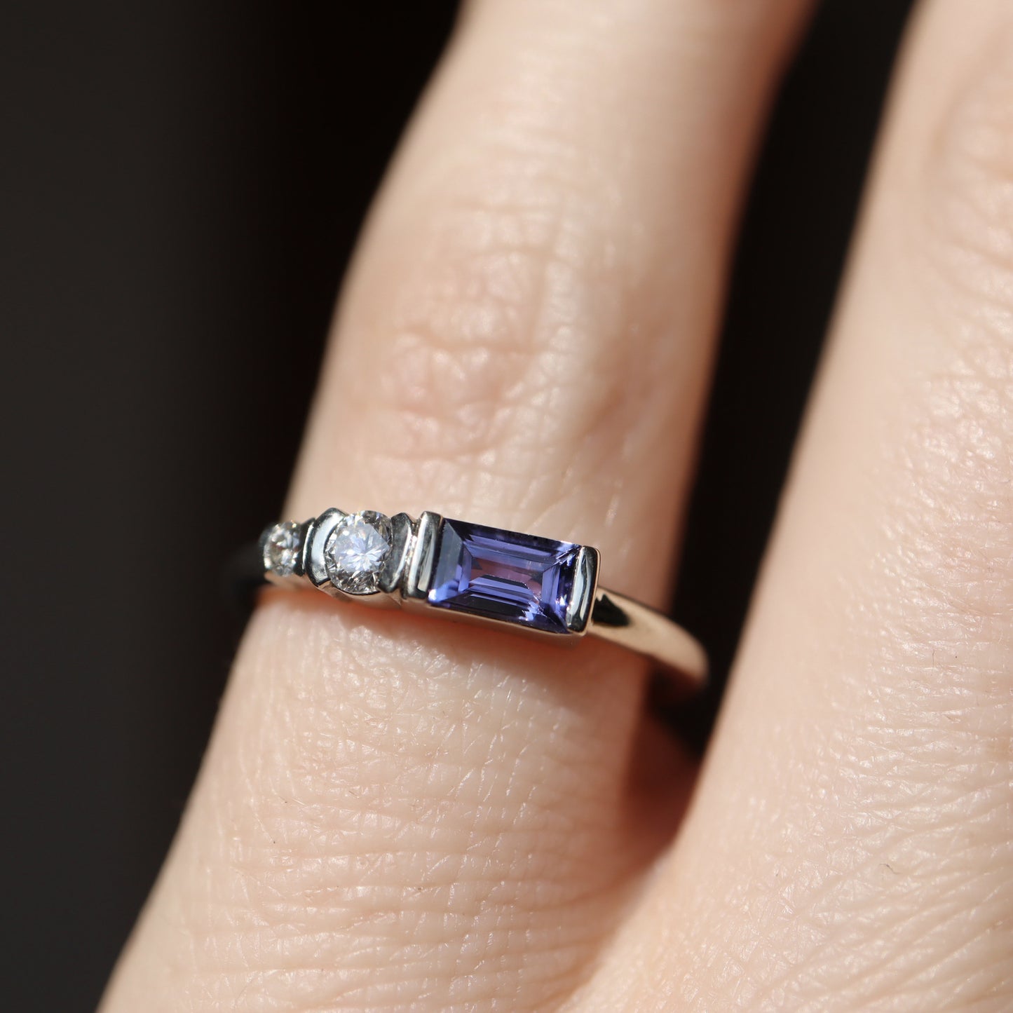 Zoe Ring • Sapphire • Diamond • 14K White Gold