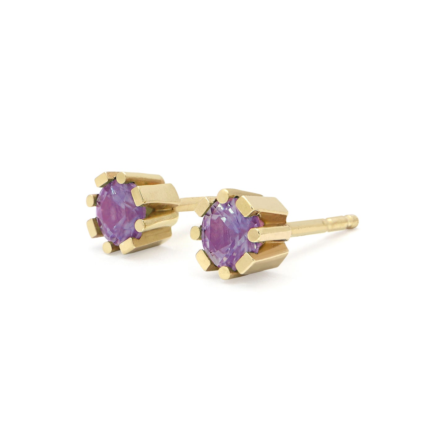 Anne Studs • Amethyst • 14K Yellow Gold
