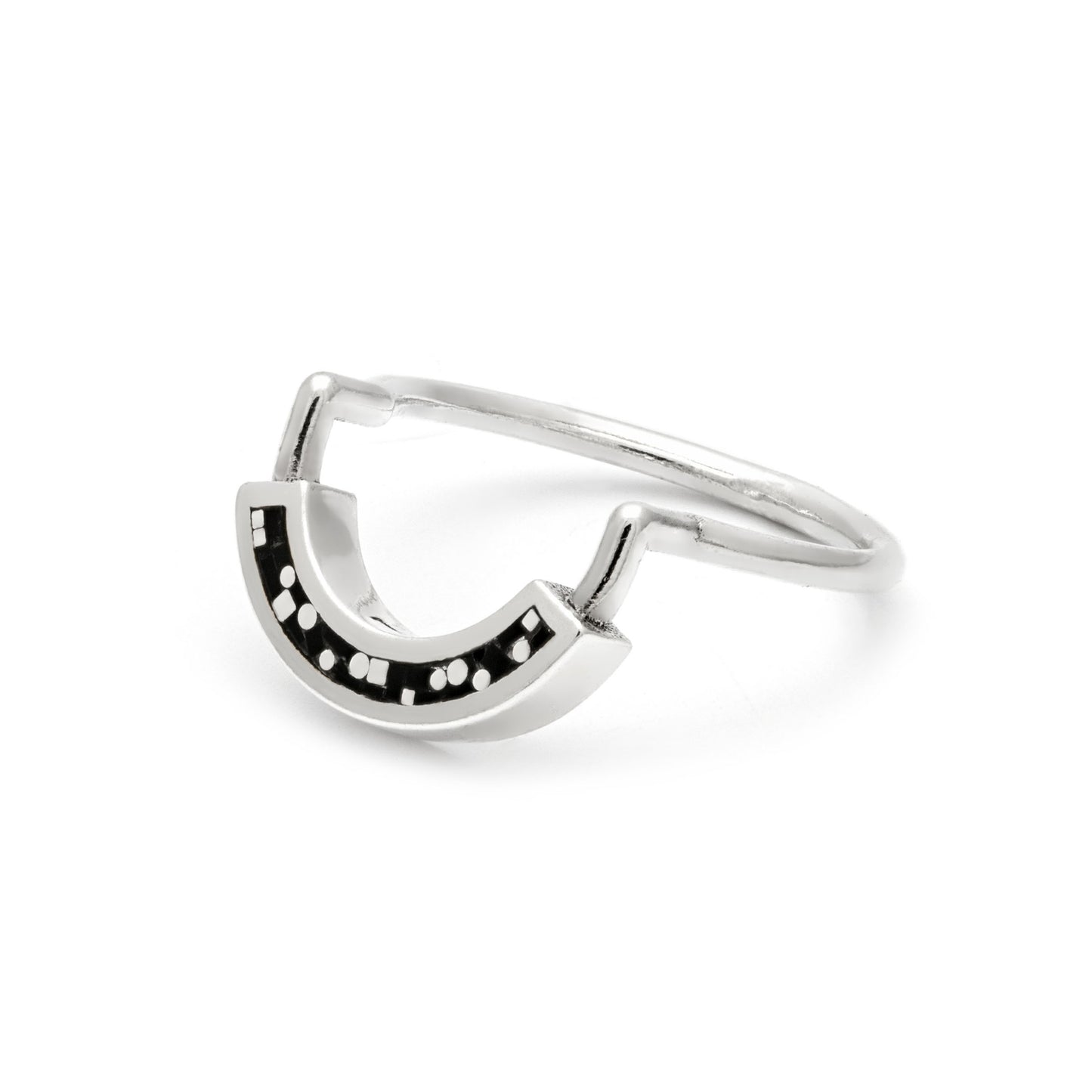 Pacis Ring • Silver • Mosaic Inlay • Black