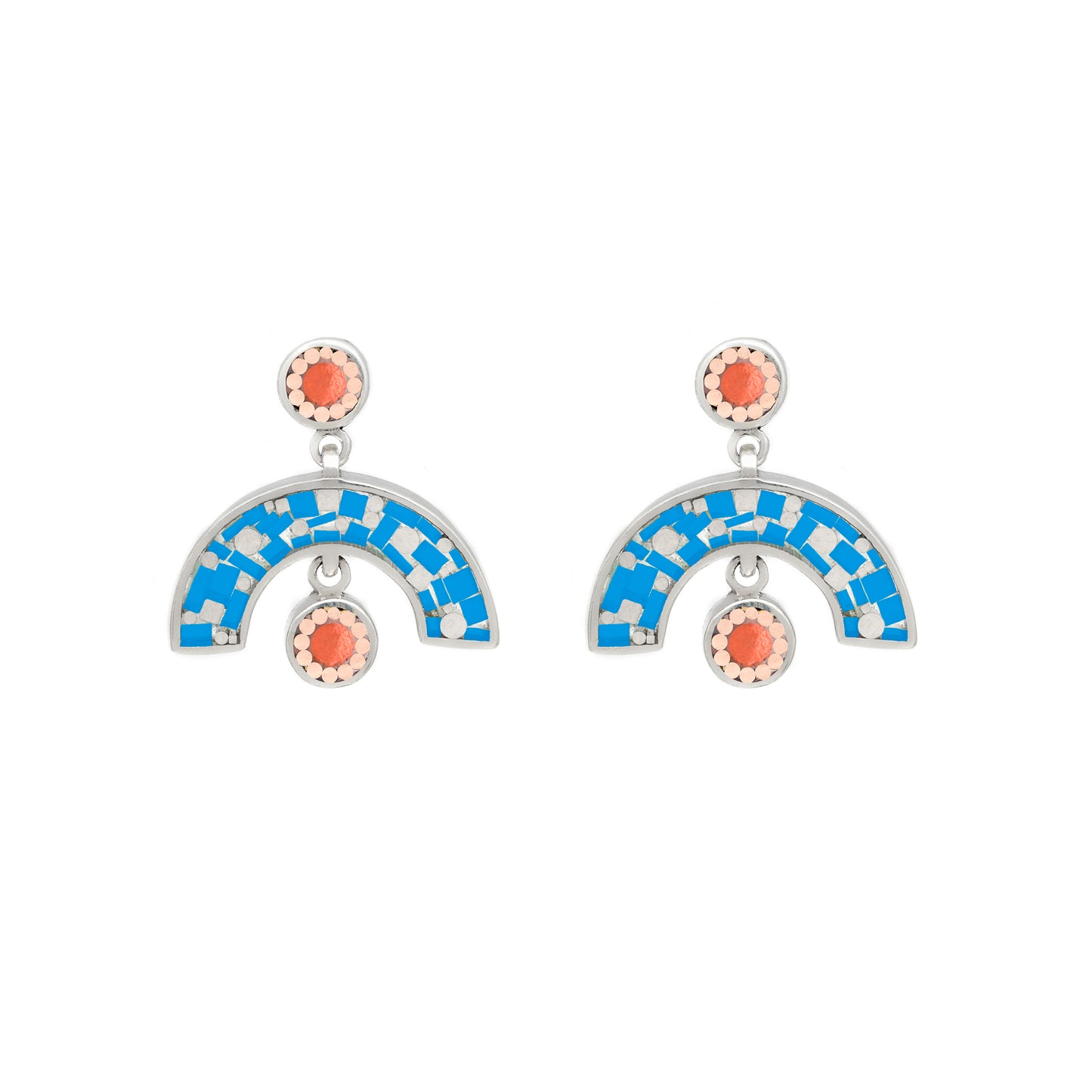 Sweet Baby James Earrings • Silver • Mosaic Inlay • Blue
