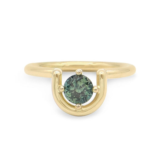 Lindy Ring • Blue/green Montana Sapphire •