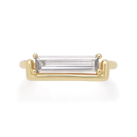 May Ring • White Sapphire • Yellow Gold •