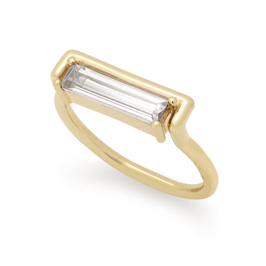 May Ring • White Sapphire • Yellow Gold •