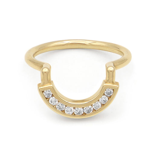 Tide Ring • White Diamond • Yellow Gold