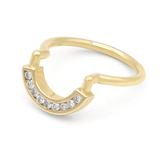 Tide Ring • White Diamond • Yellow Gold
