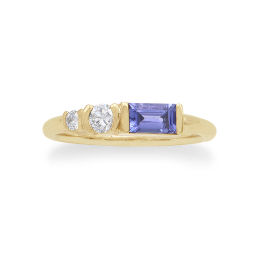 Zoe Ring • Sapphire • Diamond • 14K Yellow Gold