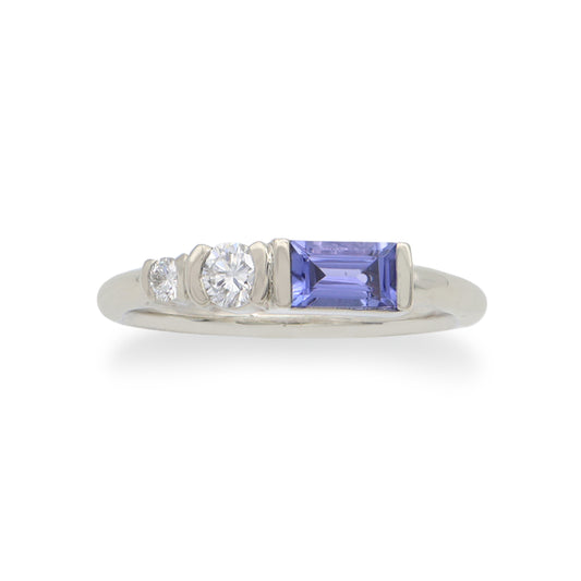 Zoe Ring • Sapphire • Diamond • 14K White Gold