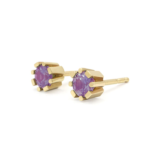 Anne Studs • Amethyst • 14K Yellow Gold