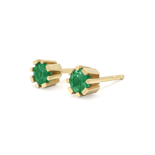 Anne Studs • Emerald • 14K Yellow Gold