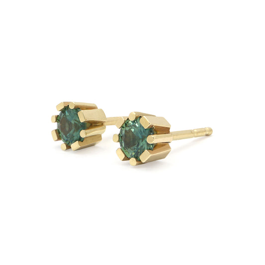 Anne Studs • Montana Blue Sapphires • 14K Yellow Gold