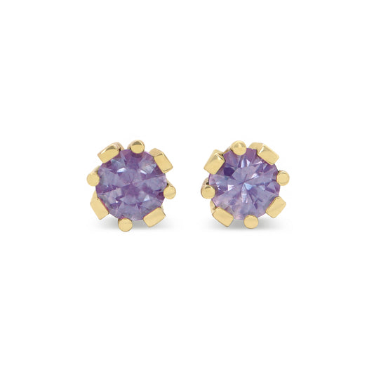 Anne Studs • Amethyst • 14K Yellow Gold