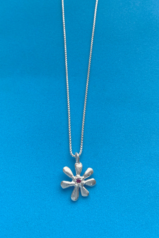 Ruby Daisy Pendant