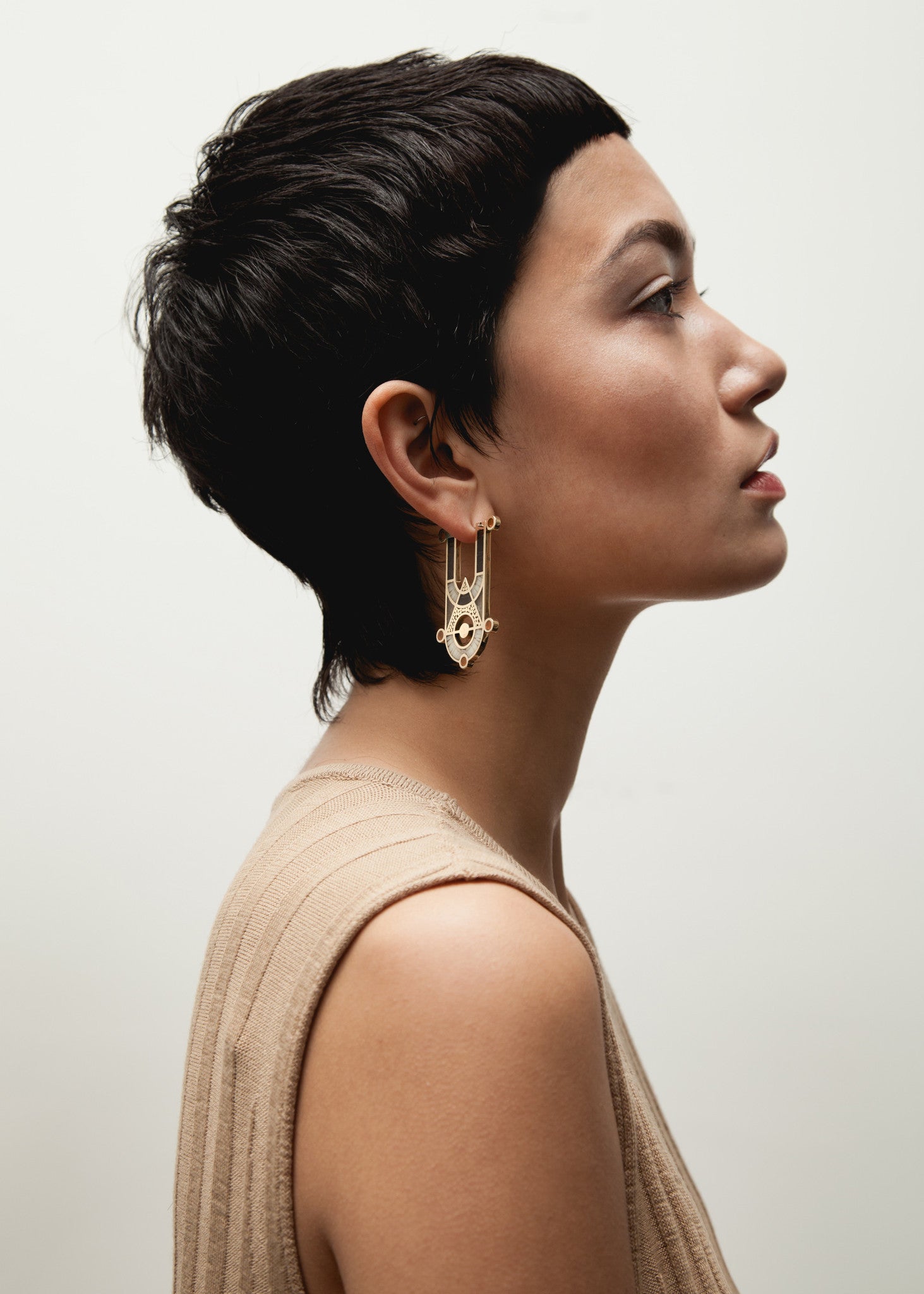 High Priestess Earrings - Brass