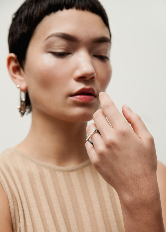 Square Parts Ring • Silver • Black/Brass