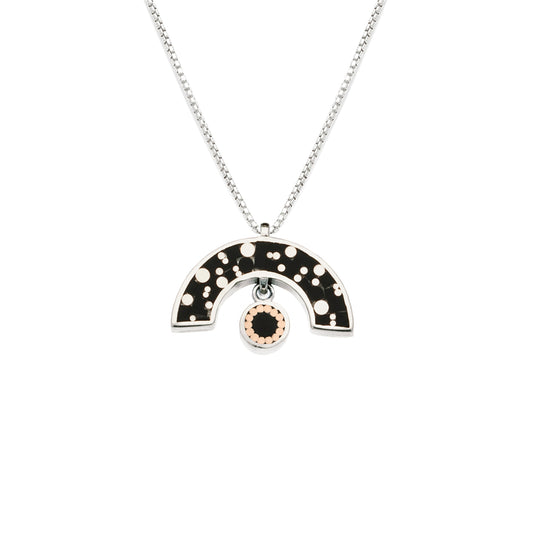 James Necklace • Silver • Mosaic Inlay • Black