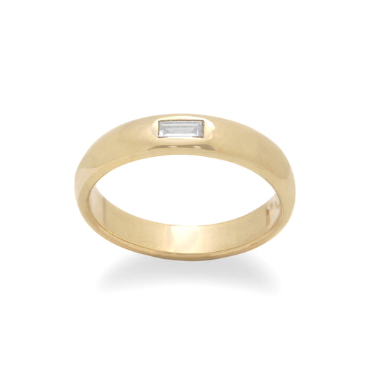 Ring Diamond Ring Diamond Wedding Ring Erica Leal Jewelry Engagement jewelry Wedding Jewellery Wedding Jewelry Handmade Ring Handmade Jewellery Handmade Jewelry Made in Vancouver Modern Wedding Band Baguette Diamond Flush Setting Erica Leal Jewellery