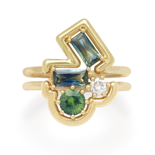 Rita Ring • Yellow Gold • Sapphire • Diamond •