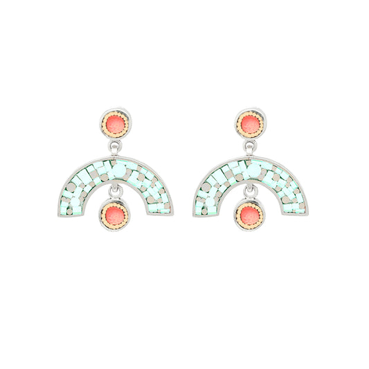 Sweet Baby James Earrings • Silver • Mosaic Inlay • Aqua