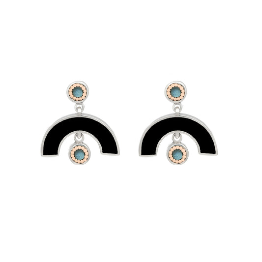 Sweet Baby James Earrings • Silver • Solid Inlay • Black